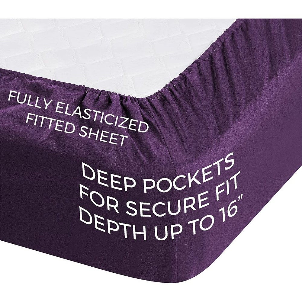 6 Piece Bed Sheets - Cal King, King, Queen , Full  Sheet Set [6-Piece,] … - Picture 7 of 11
